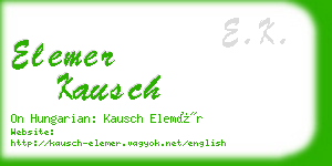 elemer kausch business card